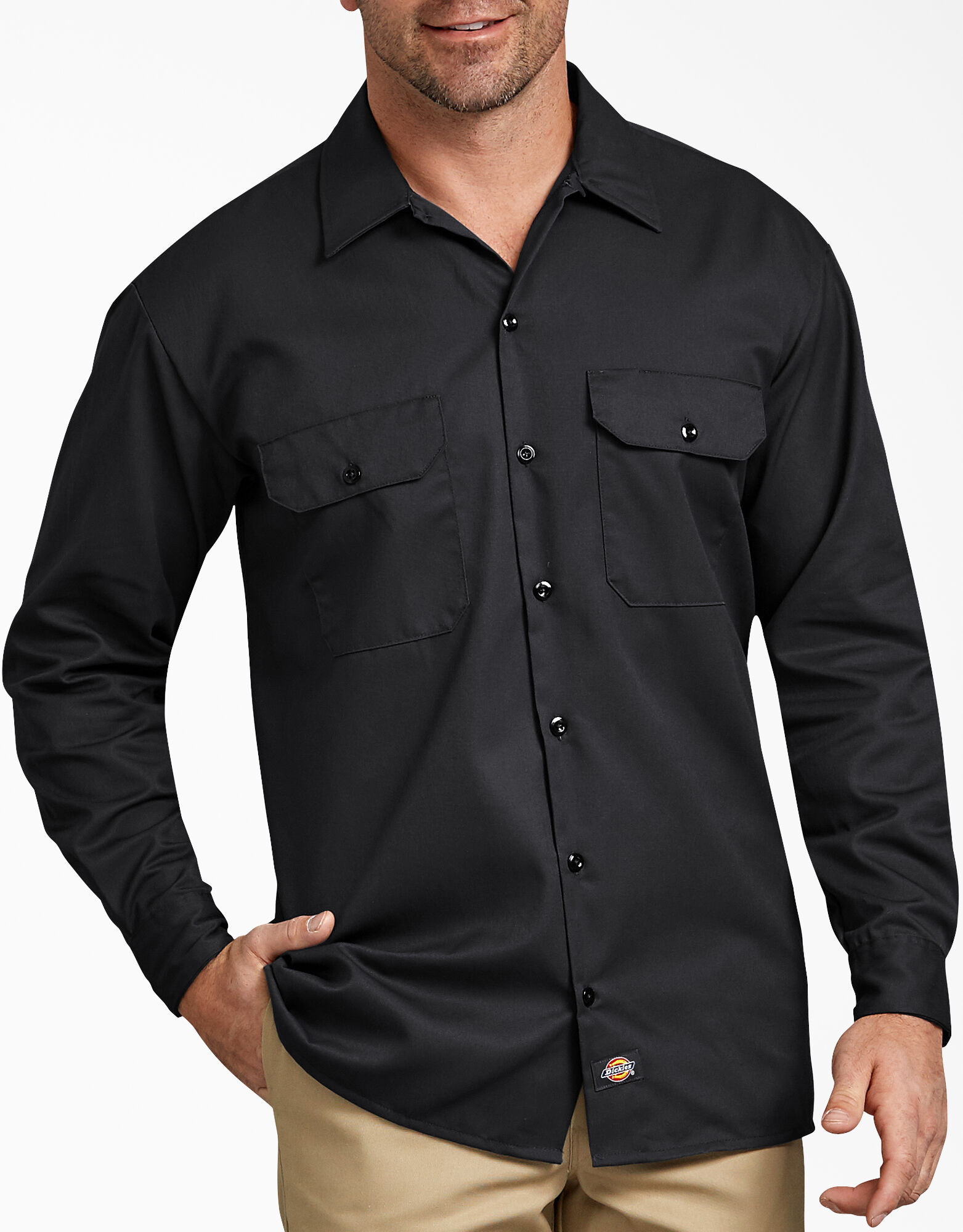 Dickies Boys' Twill Shirt, Black Size xs  4 years old